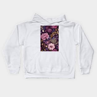 Purple Forest Flowers in the Style of William Morris Kids Hoodie